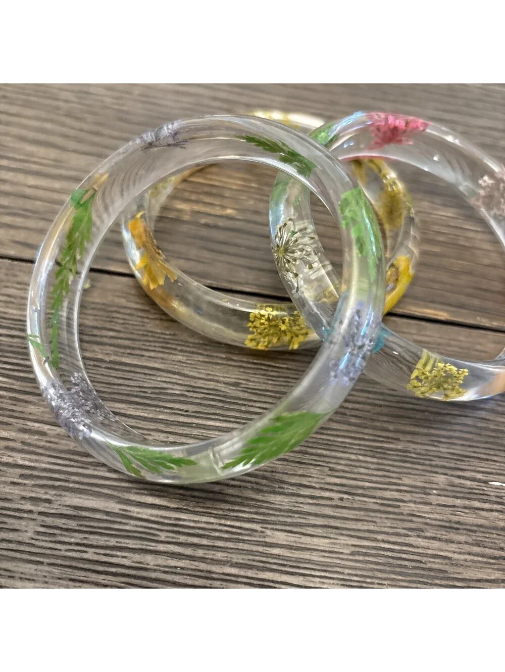 Beautiful Floral Translucent Bangles Served 3